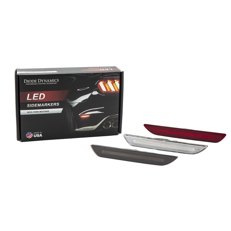  Diode Dynamics - LED Sidemarkers for 2015-2023 Ford Mustang, Smoked (set)
